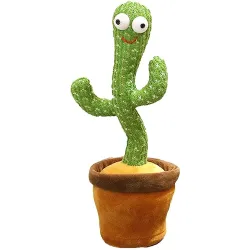 Dancing Cactus,Cactus Plush Toy with Led Lights and Chargeable, Wriggle Singing Recording Repeats What You Say Funny Edu