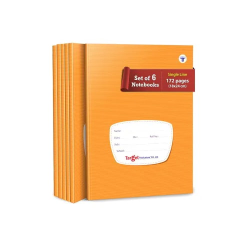 Image of Single Line Small Notebooks | 172 Pages in Each Book | 18 cm x 24 cm Approx | Brown Cover | Combo of 6 | GSM 57