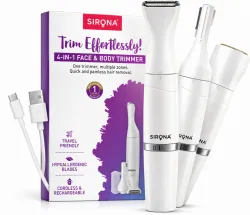 SIRONA 4-in-1 Face & Body Trimmer for Pain free Hair Removal