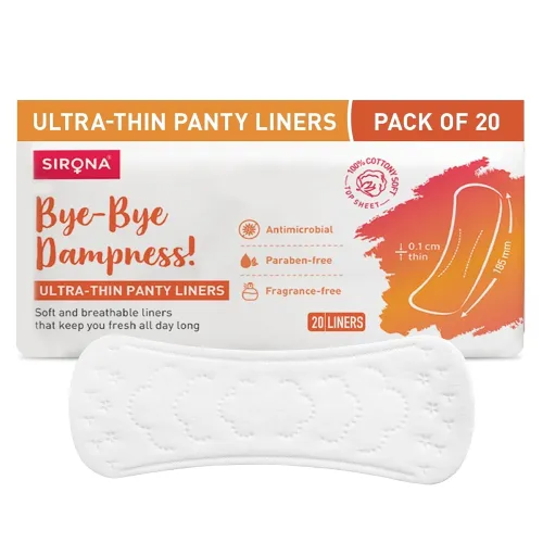 Image of Sirona Daily Panty Liners with Aloe Vera, Ultra Thin, Pack 20