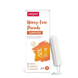 Sirona Fda Approved Natural Biodegradable Tampons - 12 Pieces