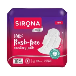 Sirona Max Sanitary Pads for Women | XL (Pack of 10 Pads)