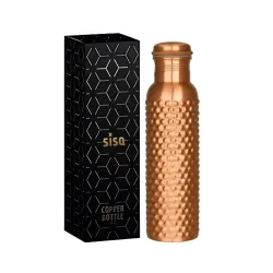 Sisq® Pure Copper Water Bottle 1 Litre | Handcrafted Copper Bottle 1000ml for Drinking | Designed for Sustainable Living