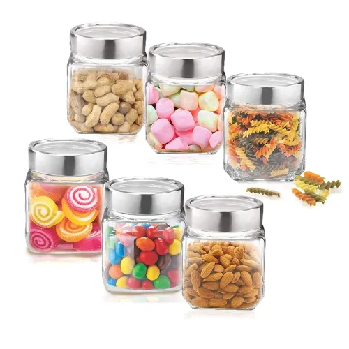 Image of SITOVI Premium Qube Glass Jars – 2 x 580ml