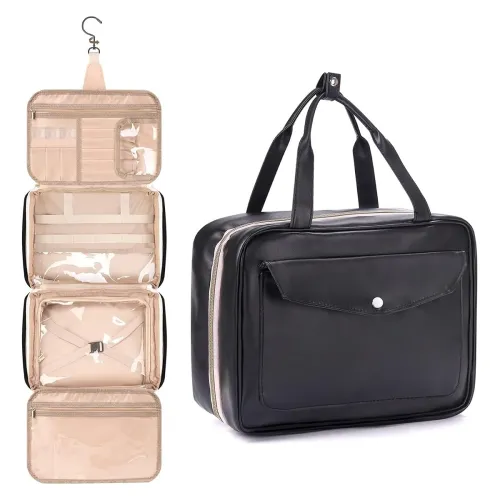 Image of SITTELLA Waterproof Leather Foldable Toiletry Bag