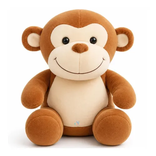 Image of Sitting Stuffed Monkey Toy