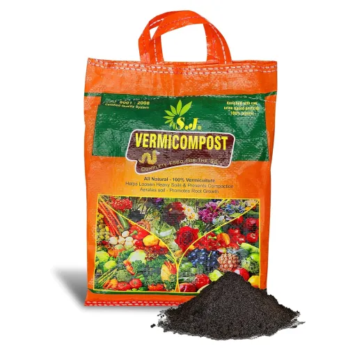 Image of SJ Organics Vermicompost For Plants - 2 Kg | Odorless Fertilizer Powder | Ready to Use Organic Manure | Fertilizers for 