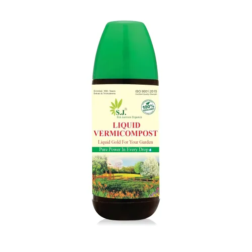 Image of SJ Organics LIQUID Vermicompost For Plants - 450 ML | Equivalent to 5KG Vermicompost | With Measuring Cup | Fertilizers 
