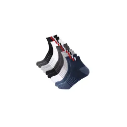 SJeware Polyester 5 Pairs Stripped Ankle Length Socks for Men & Women, Multicolor, Pack of 5, Free Size