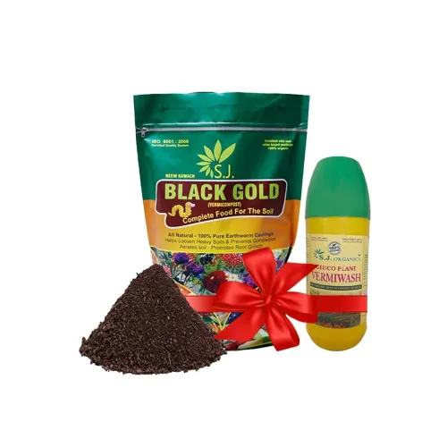 Image of SJ ORGANICS COMBOPACK BLACK GOLD VERMICOMPOST 1KG AND VERMIWASH 900ML