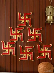 SK Craft Acrylic Plastic Swastik Sticker for Door Hindu Symbol Diwali Decoration