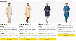 SKAVIJ Mens Kurta Pajama Set From ₹299