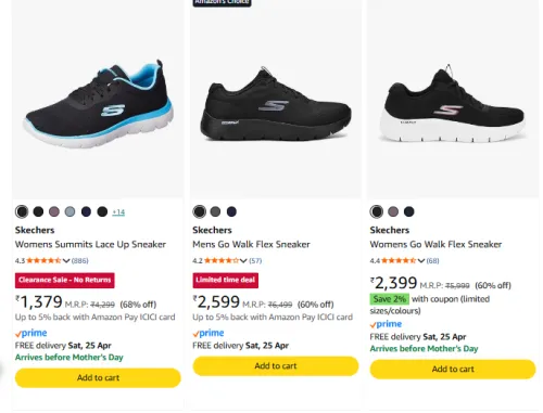 Image of Skecher Women Shoes Minimum 60% Discount