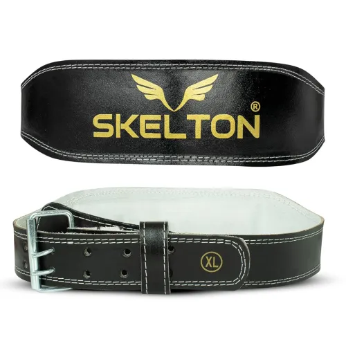 Image of Skelton Padded Leather Gym Belt