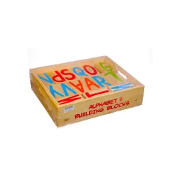 Skillofun Wooden Alphabet Blocks, Multi Color