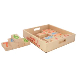 Skillofun Wooden Number Blocks, Multi Color