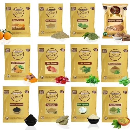 Image of Skin Care Combo Pack of 12 (Multani Mitti, Neem, Orange Peel & more) 600g
