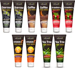 Phillauri Charcoal, Coffee, Strawberry, Tea Tree, And Vita C Face Wash for Brightens Skin,Glowing Skin Men And Women (5 
