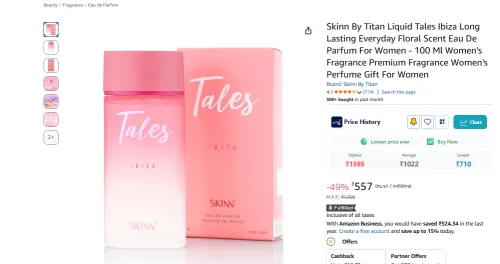 Image of Skinn By Titan Eau De Parfum For Women - 100 Ml 