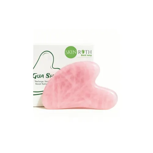 Image of SKINROTH Grade A+ Natural Rose Quartz Gua Sha – Premium Love Stone Guasha for Anti-Aging, Puffiness, Jawline Sculpting &