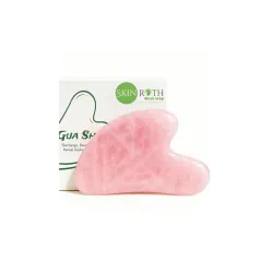 SKINROTH Grade A+ Natural Rose Quartz Gua Sha – Premium Love Stone Guasha for Anti-Aging, Puffiness, Jawline Sculpting &