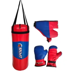 SKMT Kids PVC Boxing Kit with Punching Bag (Age 7-13 Years, RED Blue)