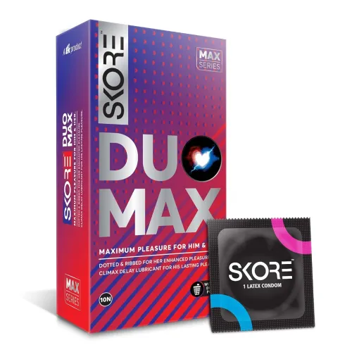 Image of Skore Duo Max - Premium Pleasure Condoms for Him and Her with Disposal