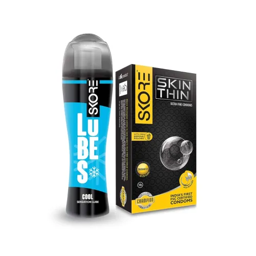 Image of Skore Skin Thin Condoms 10s and Cool Lubes 50 ml