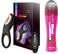 SKORE Buzzz Personal Massager with Strawberry Lube
