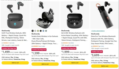 Image of Skullcandy Earbuds at minimum 80% Discount