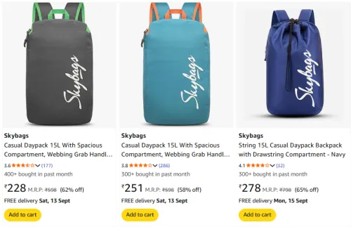 Image of Skybag Backpack Starting @ ₹228
