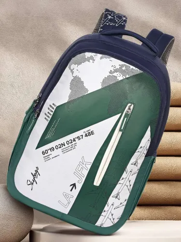 Image of Skybags Medium 23 L Backpack Atlas-E Casual Printed School Bag For Girls And Boys (Green)