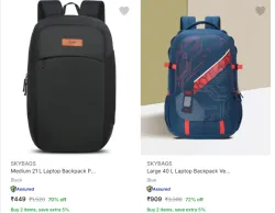 SKYbags Backpack Minimum 70% Discount