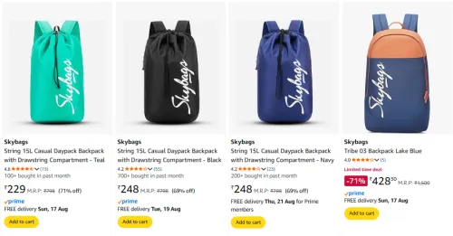 Image of SKYBAGS Backpack Starting @ ₹229