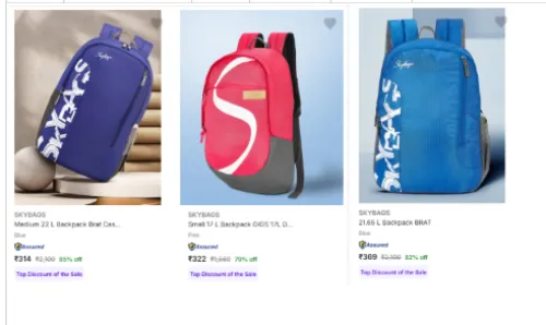Image of Skybags Backpacks at minimum 73% Discount