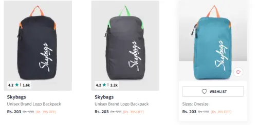 Image of Skybags Backpacks at Starting @ ₹203