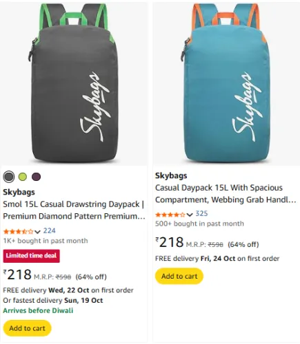 Image of Skybags Backpacks Starting At @ 218 