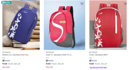 Image of Skybags Backpacks upto 83% Discount