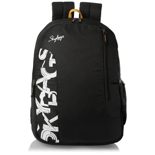 Image of Skybags Casual Standard Backpack 28L, 2 Main Compartments, Bottle Pocket, Front Pocket, Padded Shoulder Straps | Black |