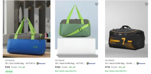 Image of Skybags Duffel Bags upto 78% Discount