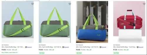 Image of Skybags Gym Bags upto 75% discount 
