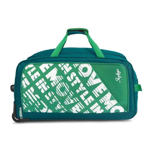 Image of Skybags Ortix Polyester 65 cm Medium Size 73L Stylish Duffle Trolley Bags for Travel with 2 Wheels - Green