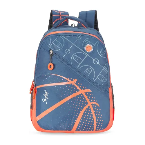 Image of Skybags Riddle Blue Orange 46Cms Casual Backpack 