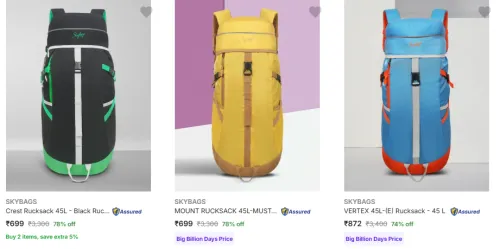 Image of Skybags Rucksacks Starting @ ₹699