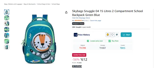 Image of Skybags Snuggle School Backpack