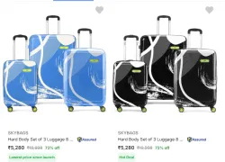 Skybags Splash Hard Body Luggage Set of 3 Minimum73% Discount