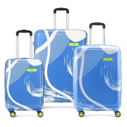 Skybags Splash Set (55+65+75 cm) | Printed Luggage Trolley Set with 8 Wheels and in-Built Combination Lock 