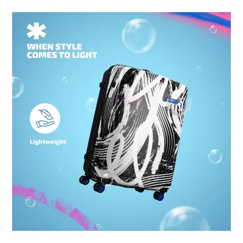 Image of Skybags Stroke Medium Size Hard Luggage (67 cm) | Printed Luggage Trolley with 8 Wheels