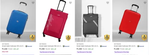 Image of skybags suitcase small size from ₹1249 (Minimum 80% Off)