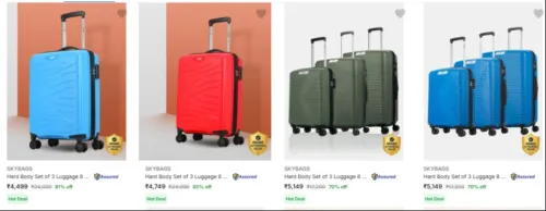Image of Skybags Suitcases at Minimum 70% Discount